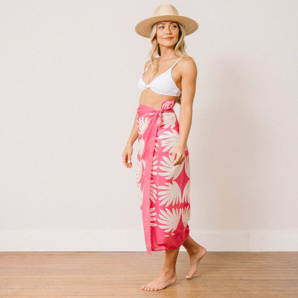 Pink Lemonade Tile Sarong: One Size