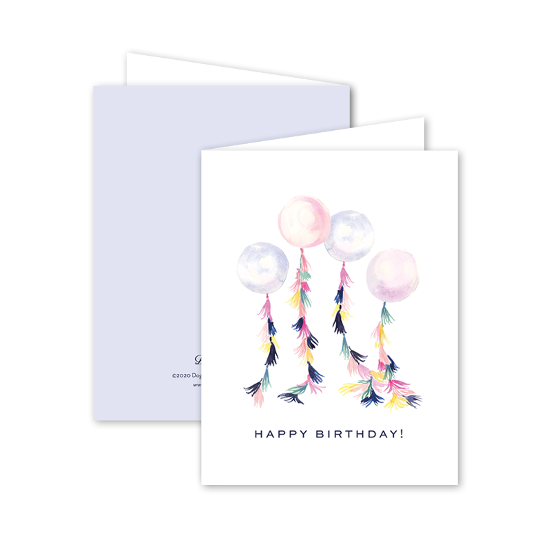 Tasseled Balloons Birthday: Single Card