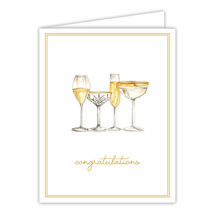 Congratulations Champagne Glasses Greeting Card