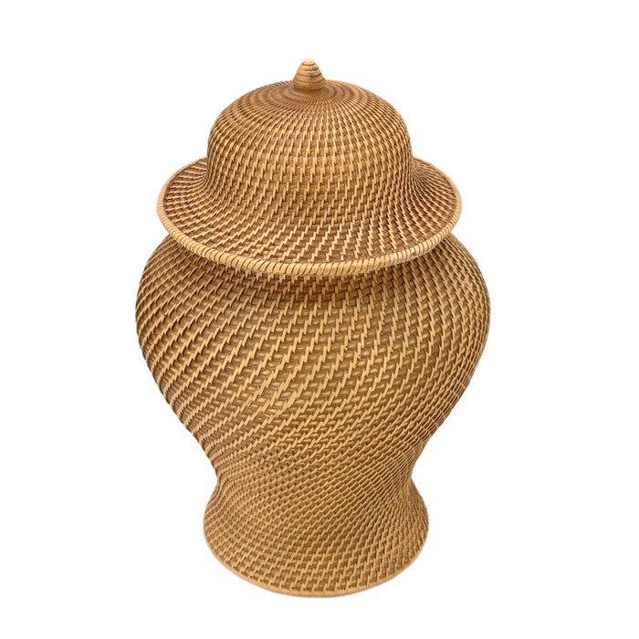16" Ceramic Wicker Jar