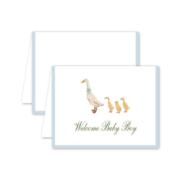 Cottagecore Blue Duckling Baby: Single Card