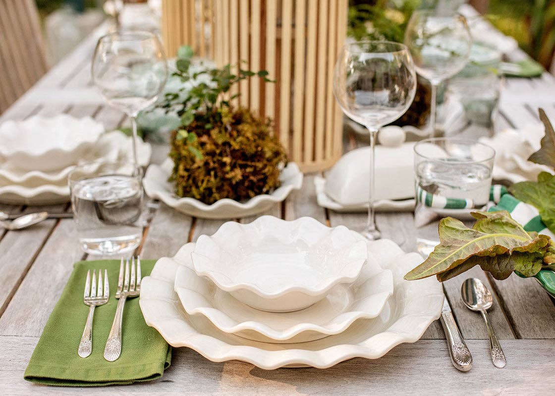 Signature White Ruffle Flare Small Bowl
