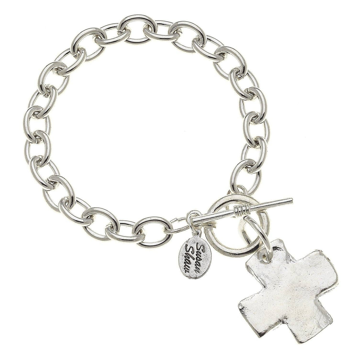Cross Toggle Bracelet: Gold