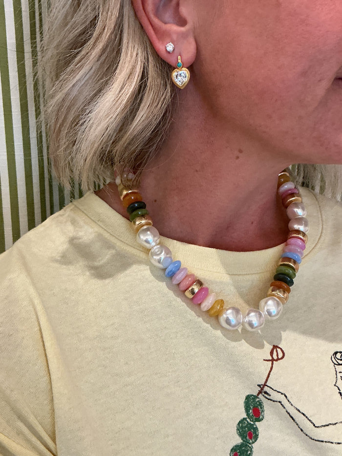 Multi Beaded Pearl Necklace
