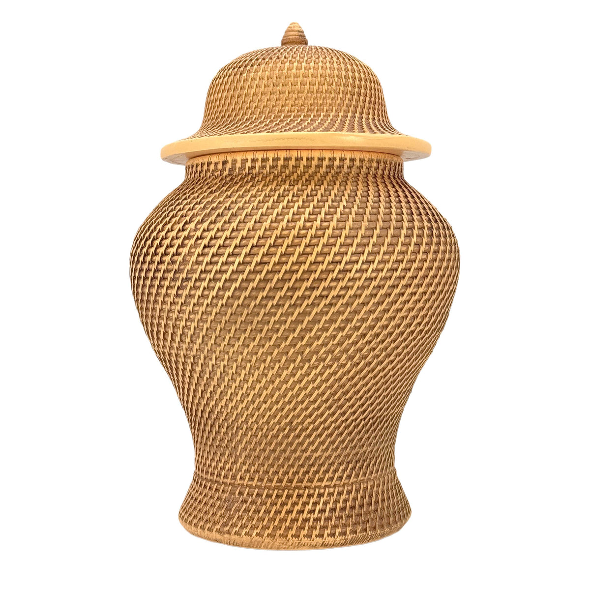 12" Ceramic Wicker Jar