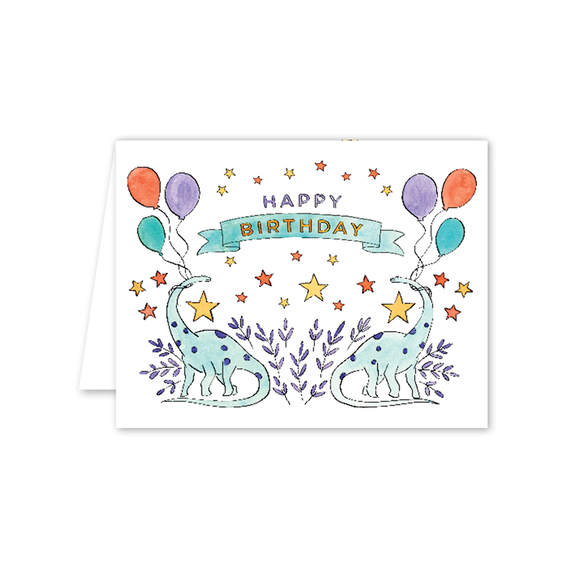 Dinosaur Galaxy Birthday: Single Card