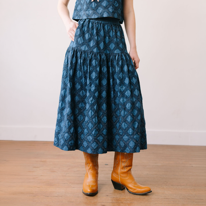 Denim Eyelet Colette Skirt