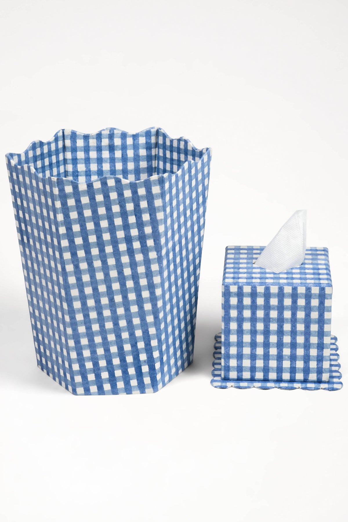 Blue Gingham Tissue Box Cover