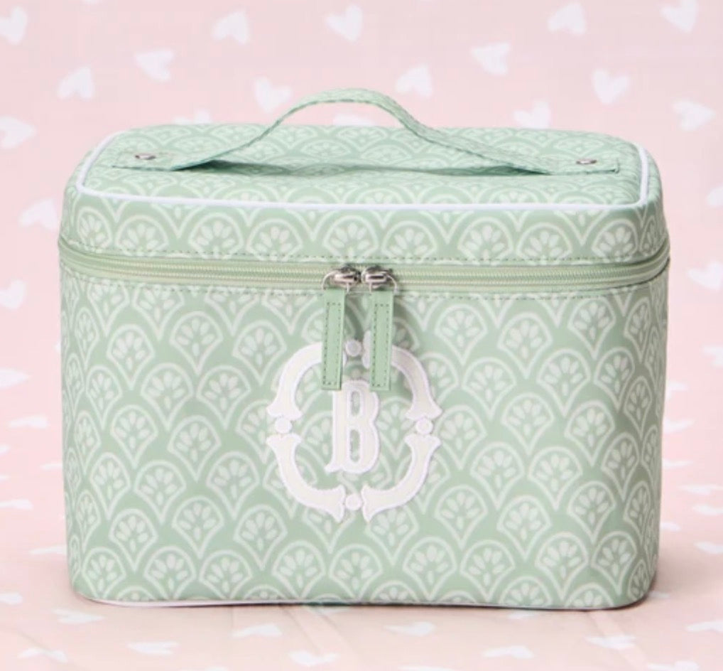 Weezie Vanity Case- Green Block Print