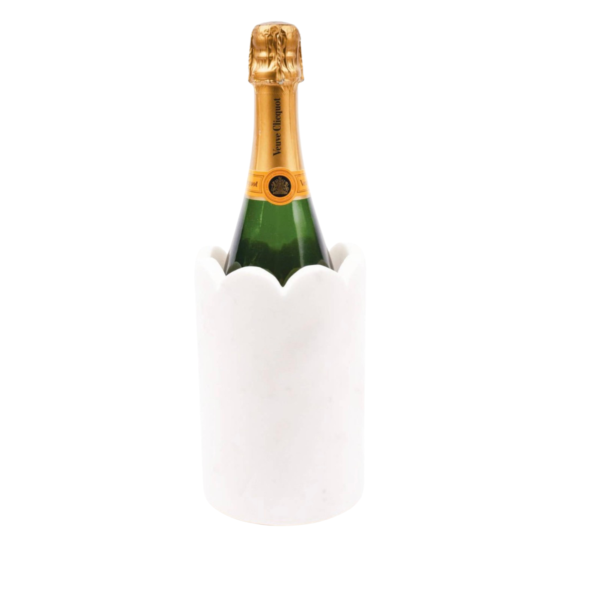 White Marble Scalloped Wine Chiller