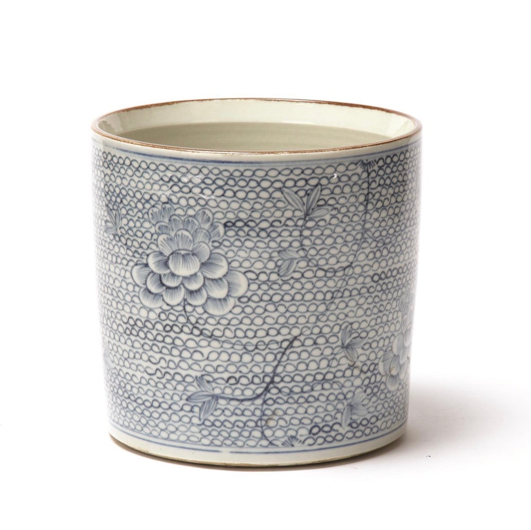 Chinoiserie Chrysanthemum Cachepot