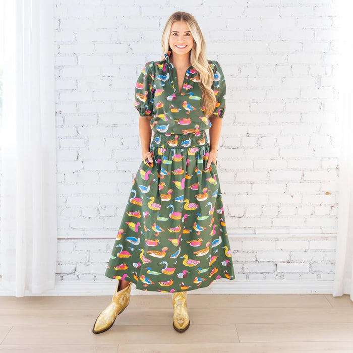 Caryn Lawn Sutton Duck Skirt Olive