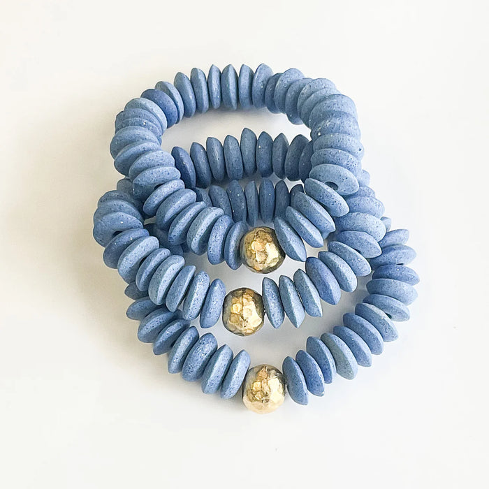 Heishi Clay Bracelet in Denim