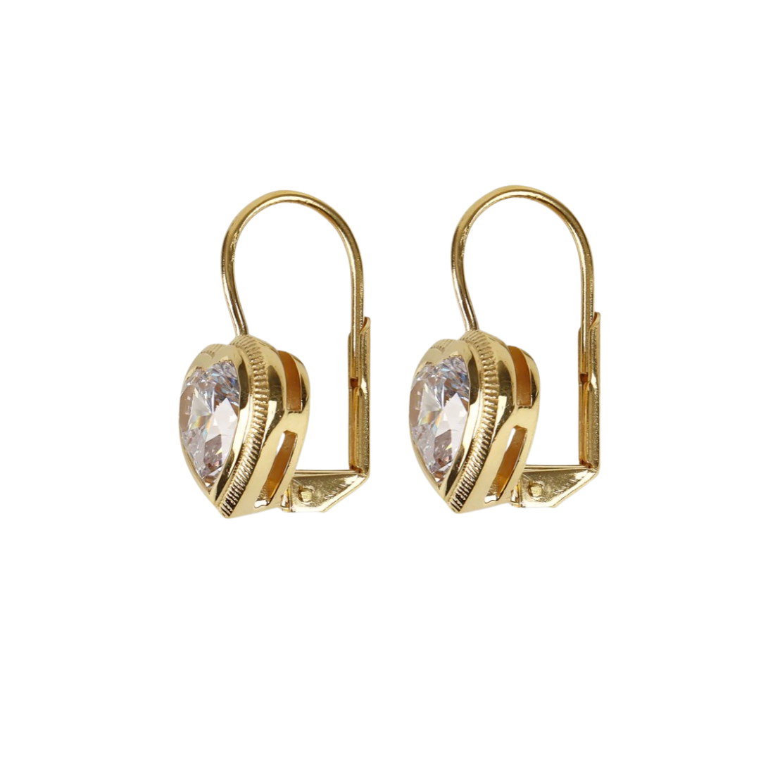 HART Bezel Heart Drop Earrings