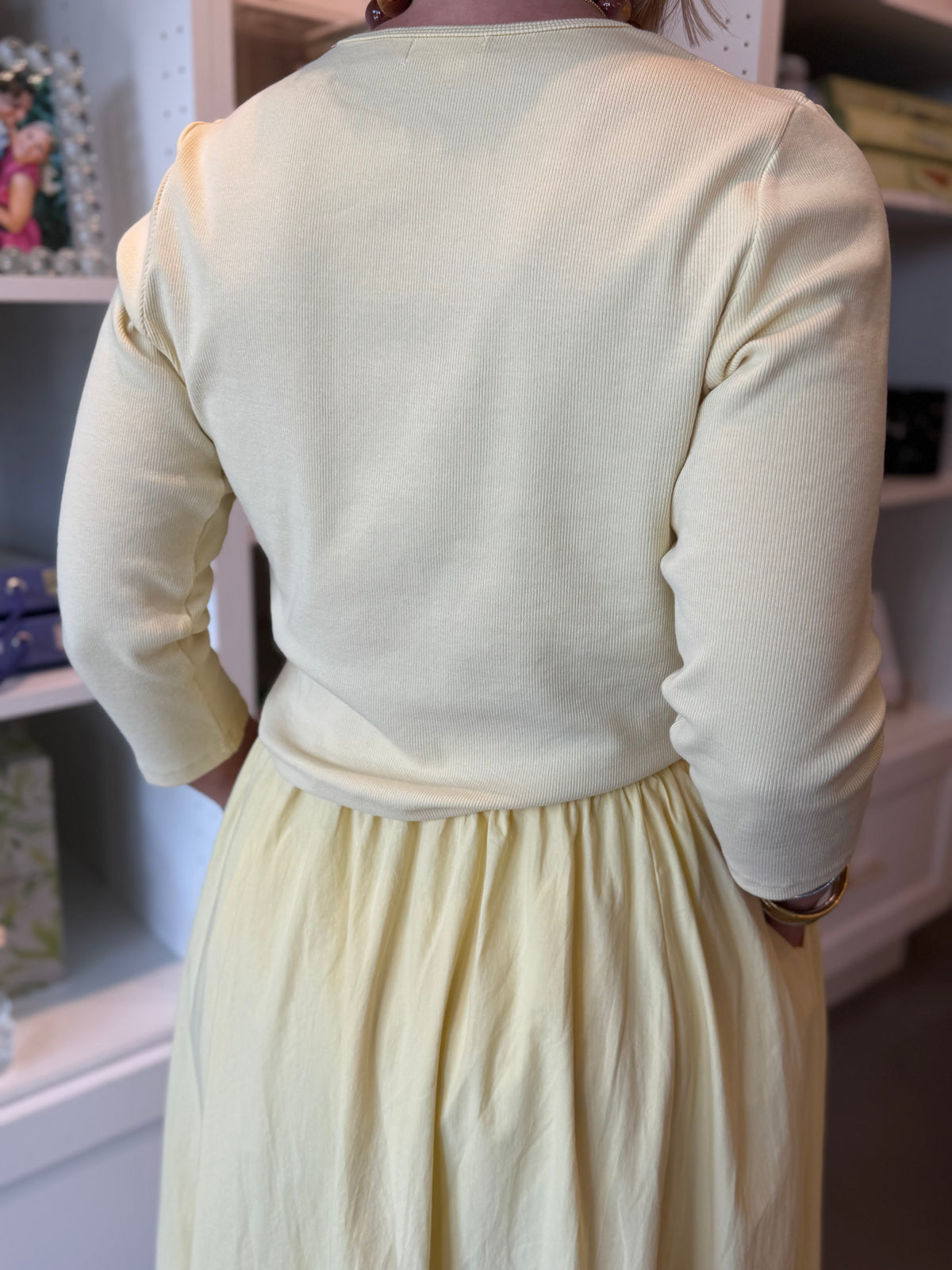Lemon Cardigan Skirt Set