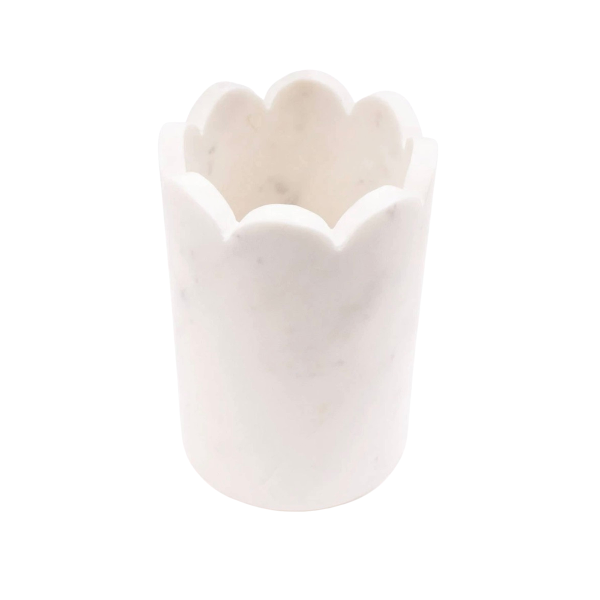 White Marble Scalloped Wine Chiller