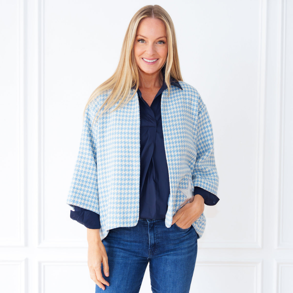 Blue Herringbone Jacket