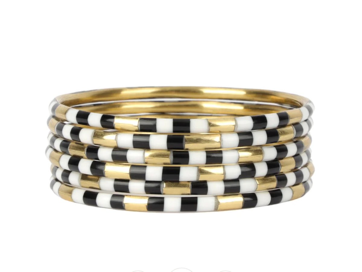Black and White Veda Bangles Set of 6