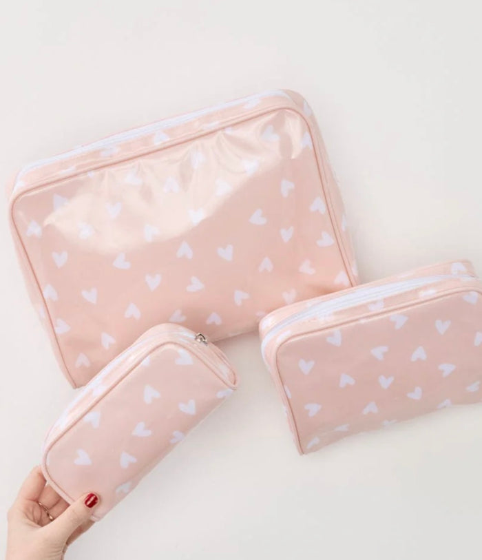 Weezie Tossed Hearts Mini Toiletry Bag