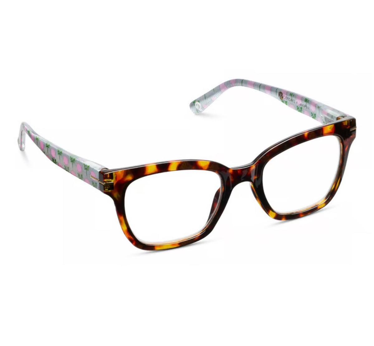 Buzzworthy Tortoise Marigold Ticking Stripe Readers