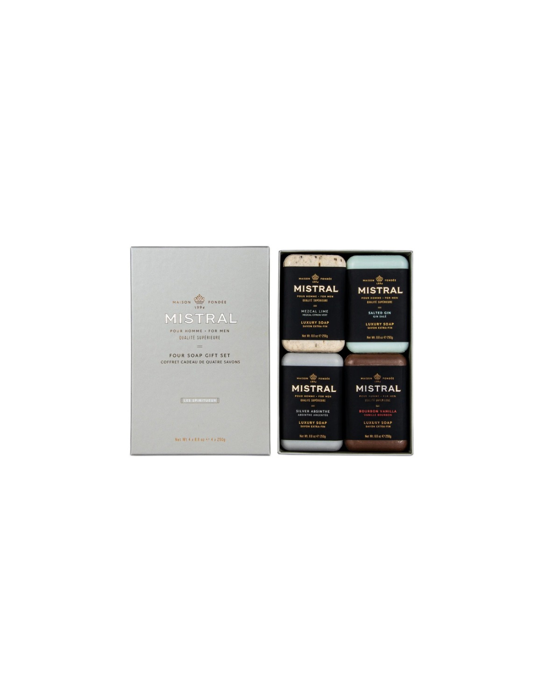 Men’s 4 Soap Gift Box Woods & Spirits- Les Spirtueux