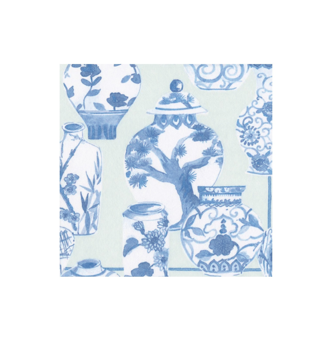 Glazed Porcelain Celadon Paper Linen Cocktail Napkins