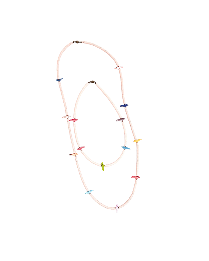 Light Pink Fetish Birds Necklace