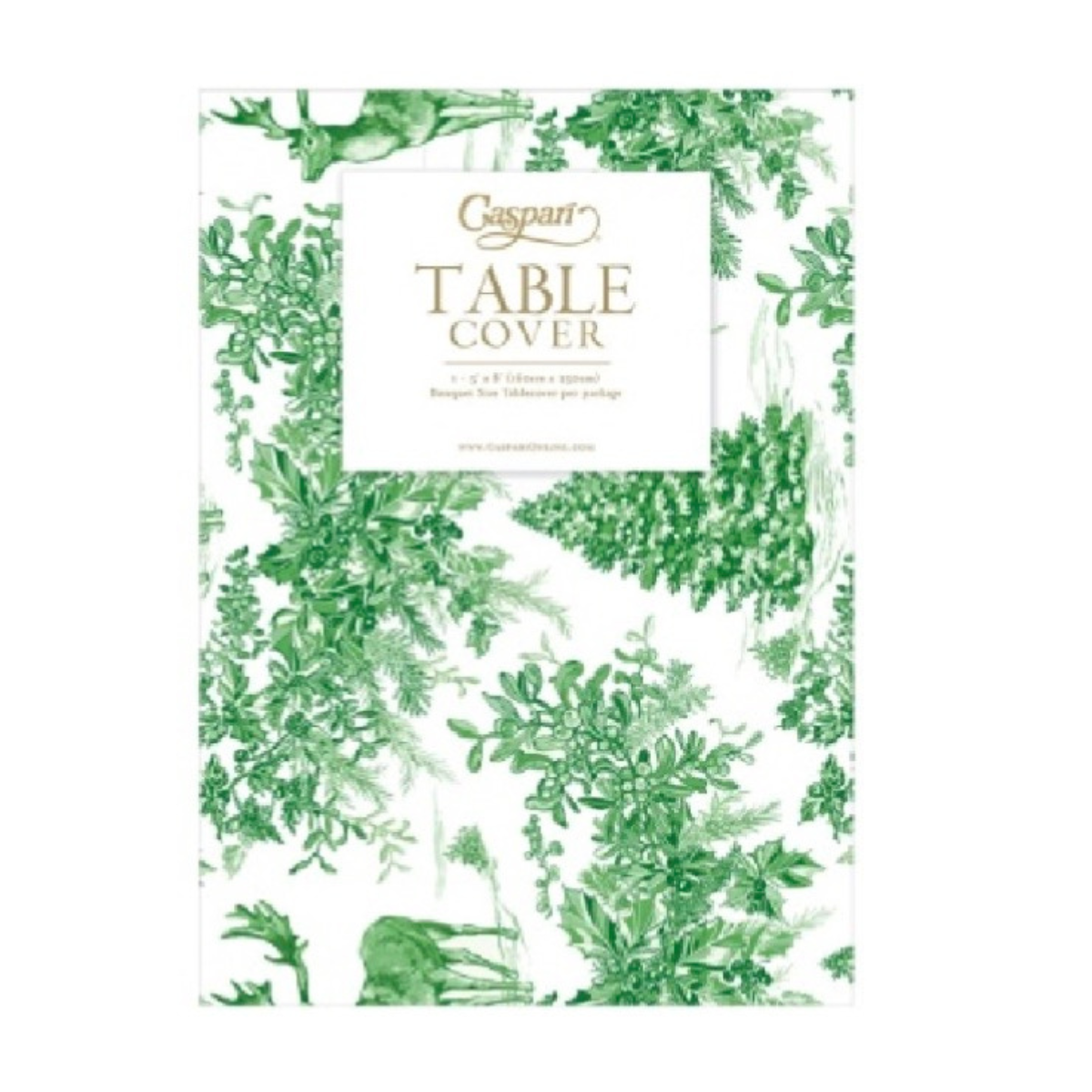 Christmas Tree Toile Sage/White Paper Linen Tablecover