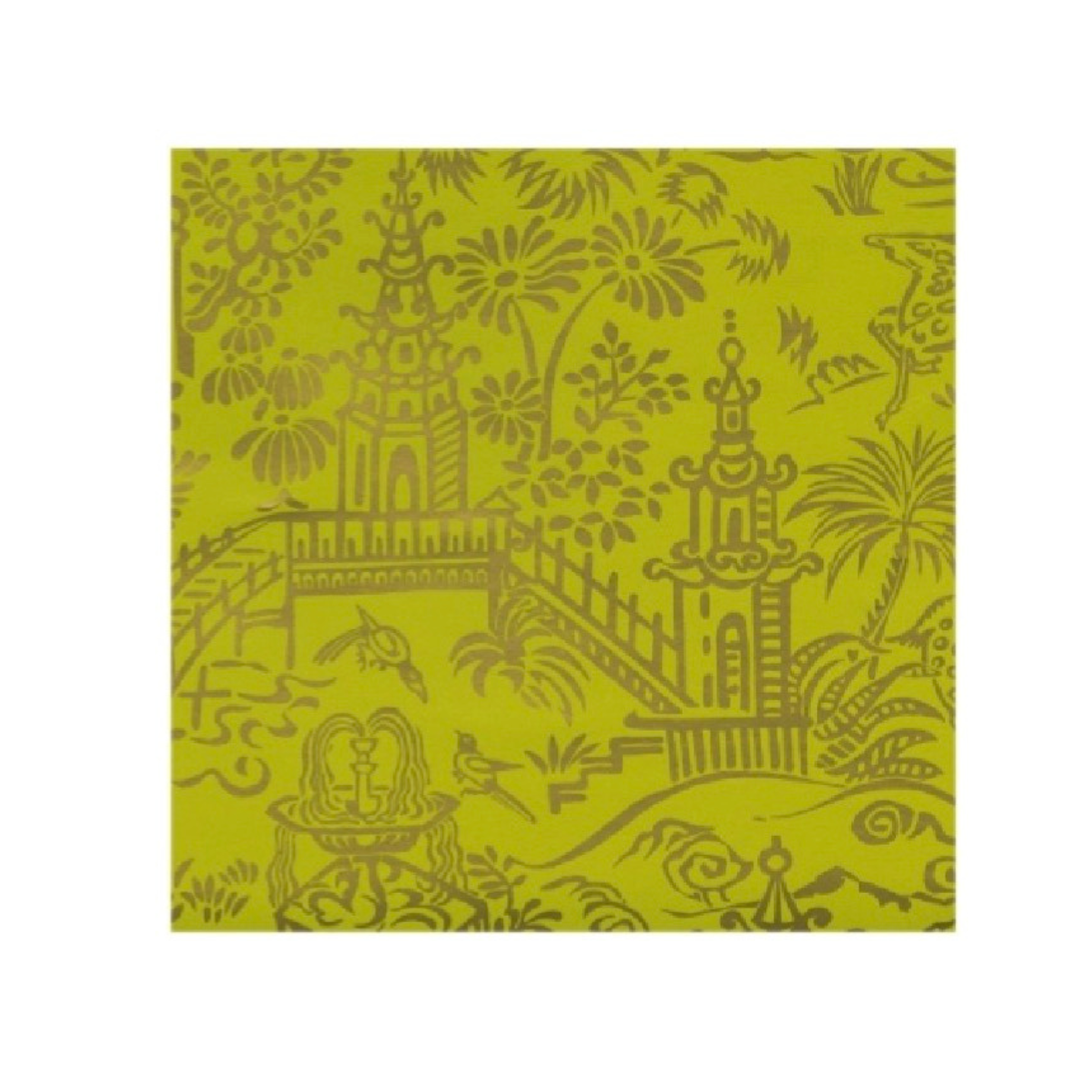 Pagoda Toile Chartreuse Gift Wrap