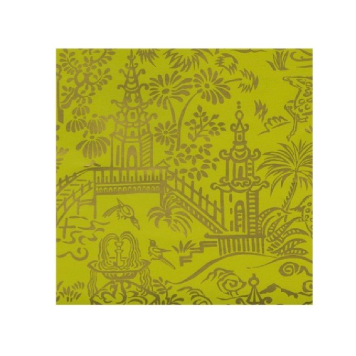 Pagoda Toile Chartreuse Gift Wrap