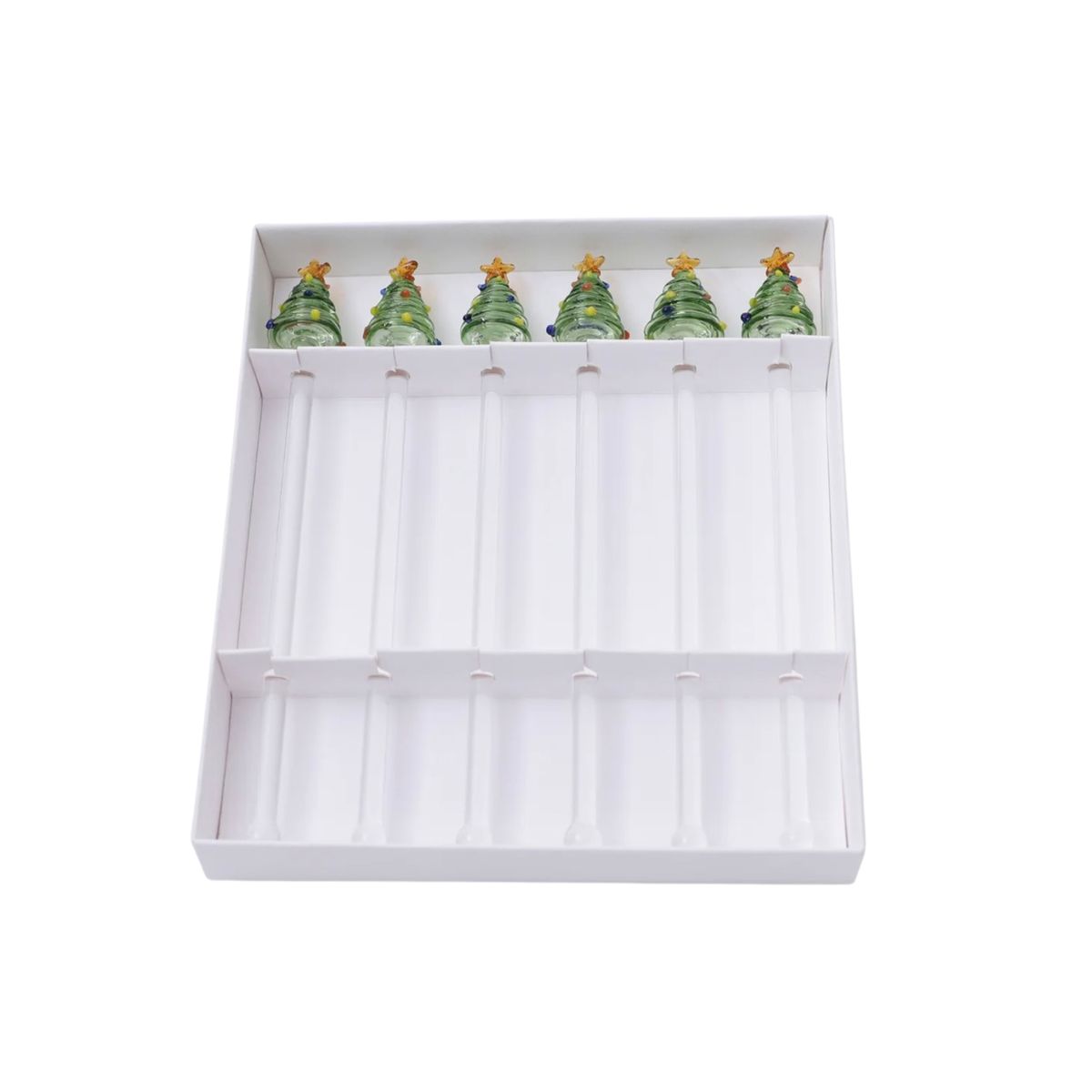 Glass Tree Stirrers- Set of 6