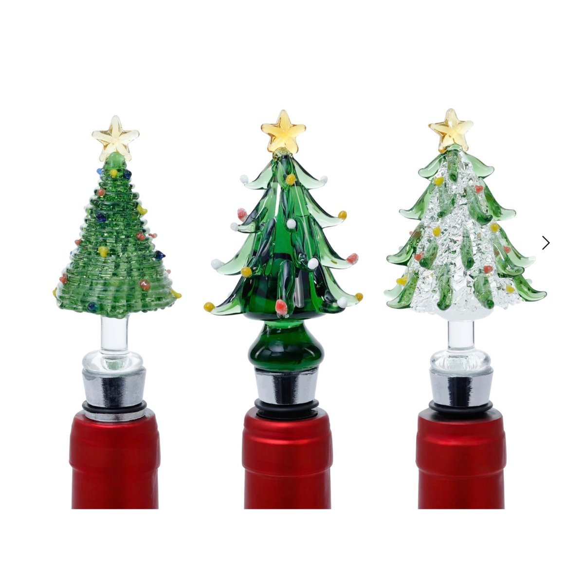 Glass Tree Bottle Stoppers- set of 3