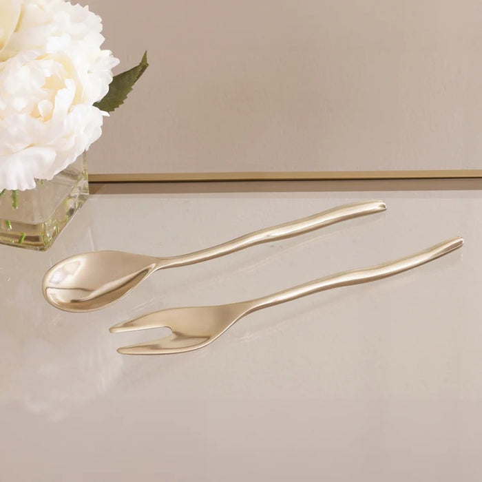 Sierra Modern Salad Servers (Shiny Gold)