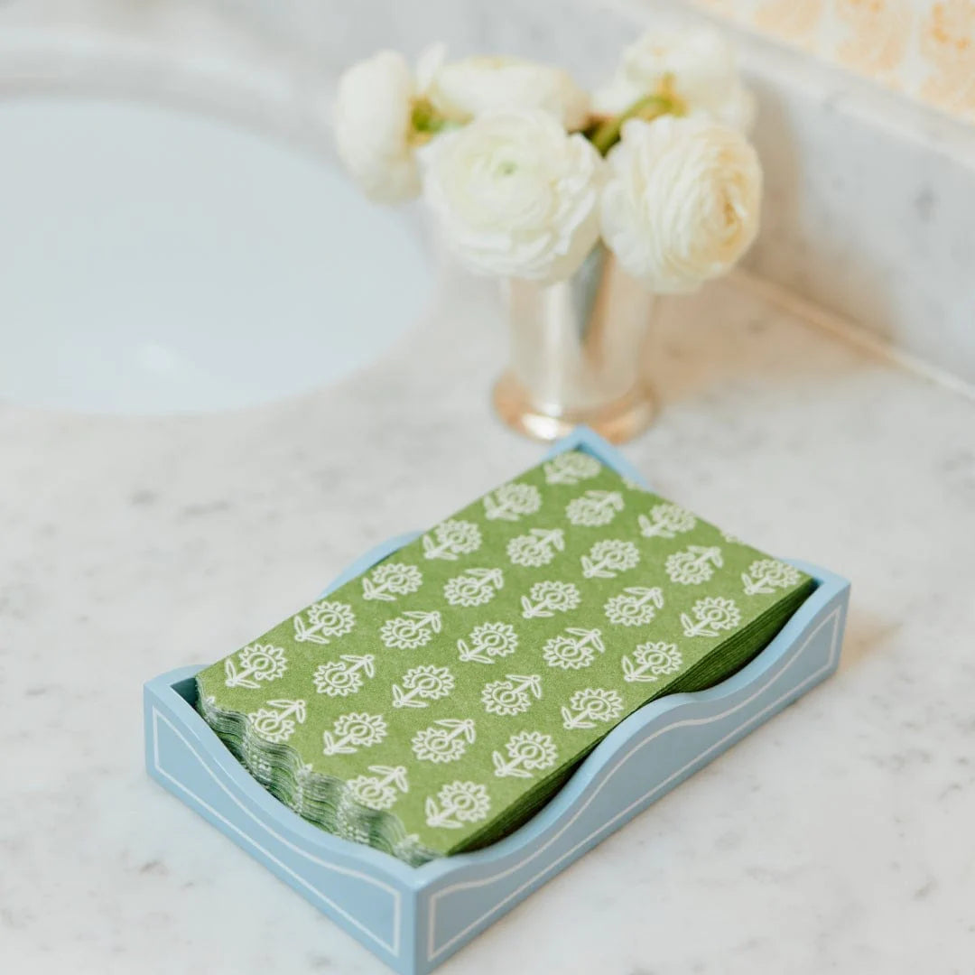 Weezie- Lacquered Hydrangea Blue Small Tray