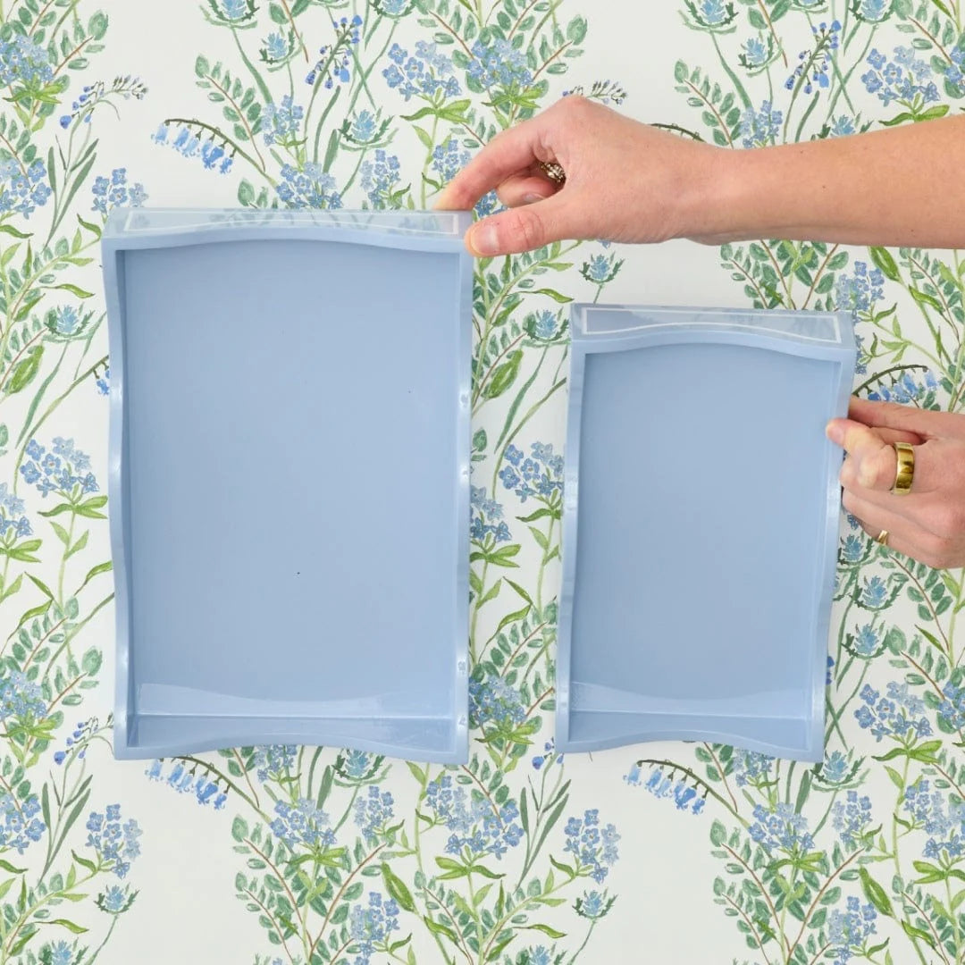 Weezie- Lacquered Hydrangea Blue Small Tray
