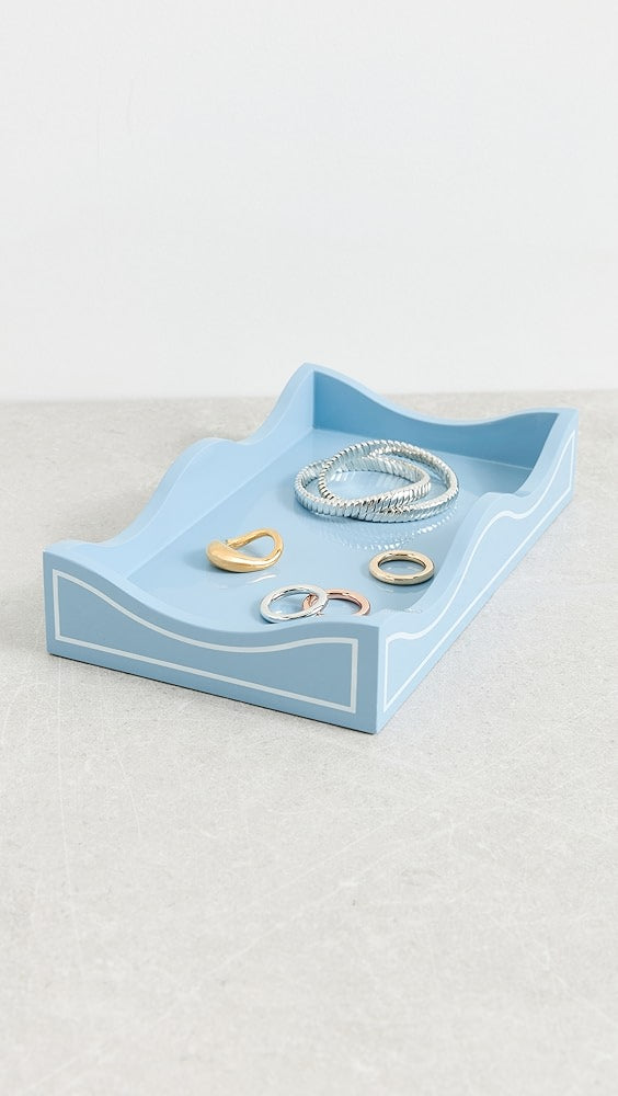 Weezie- Lacquered Hydrangea Blue Small Tray