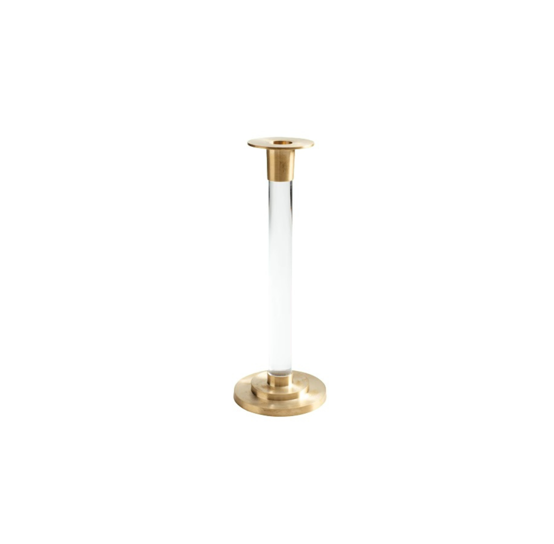 Large Resin & Brass Candlestick 10”