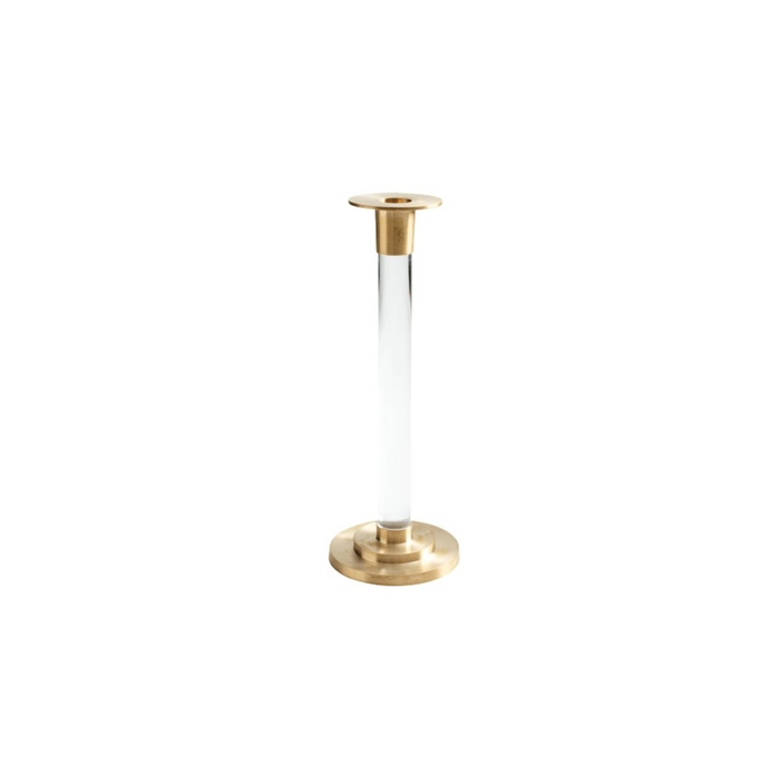 Large Resin & Brass Candlestick 10”