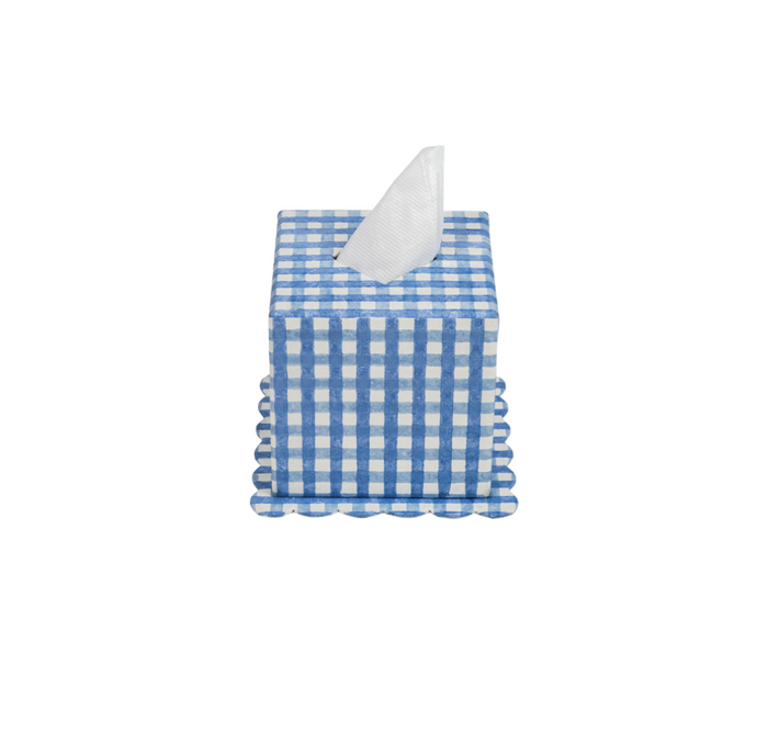Blue Gingham Tissue Box Cover