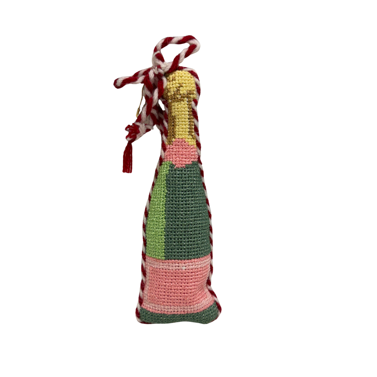 Champagne Needlepoint Ornament