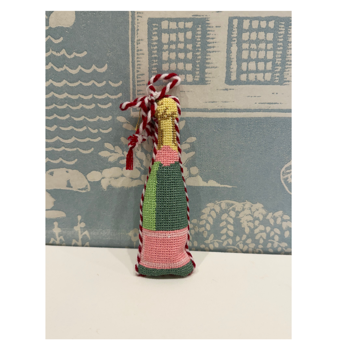 Champagne Needlepoint Ornament