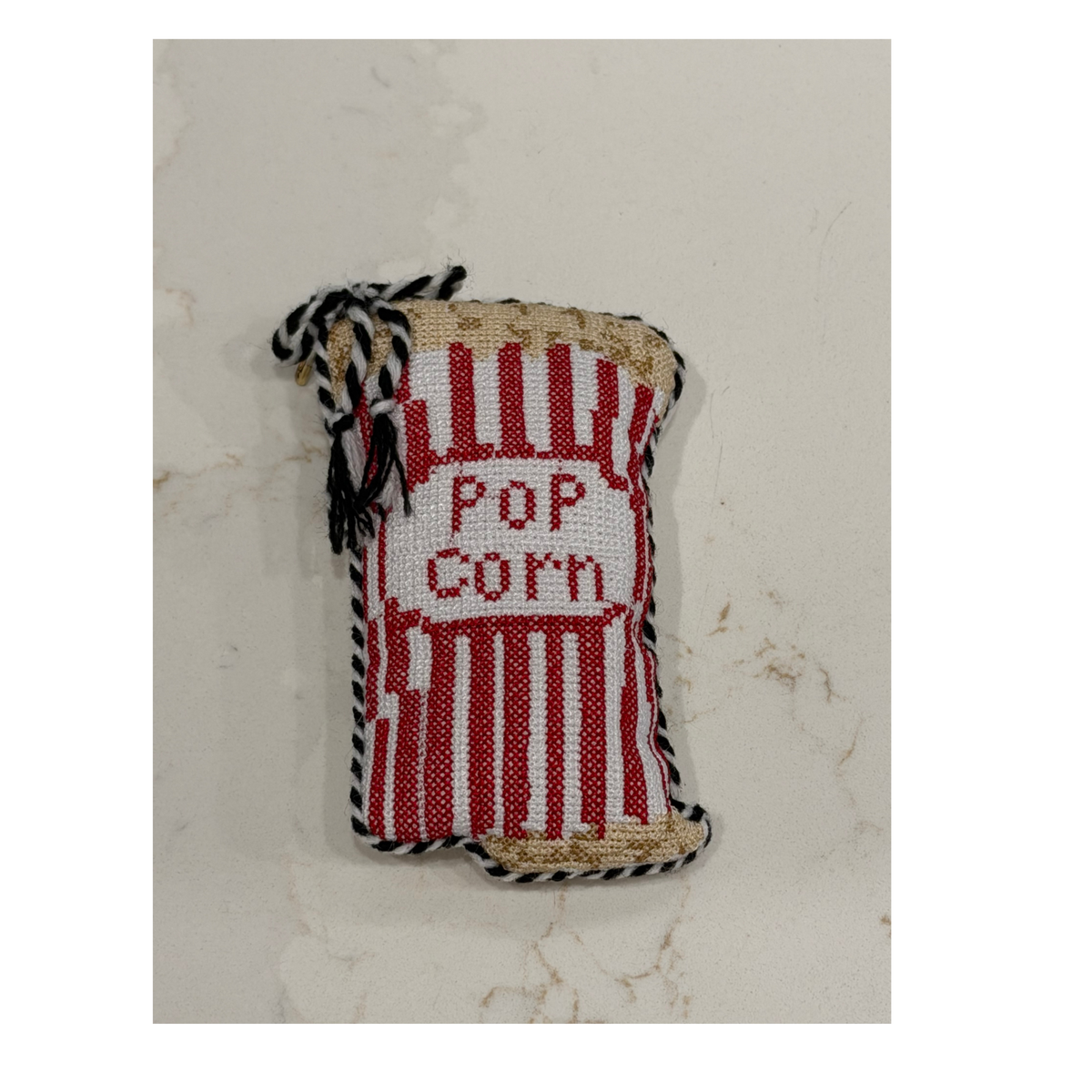 Popcorn Needlepoint Ornament