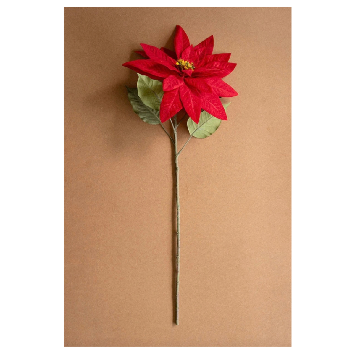 Artificial Red Poinsettia Stem