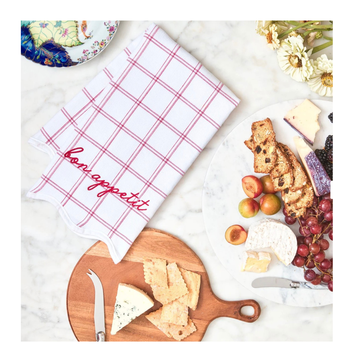 Weezie- Red Windowpane Kitchen Towel