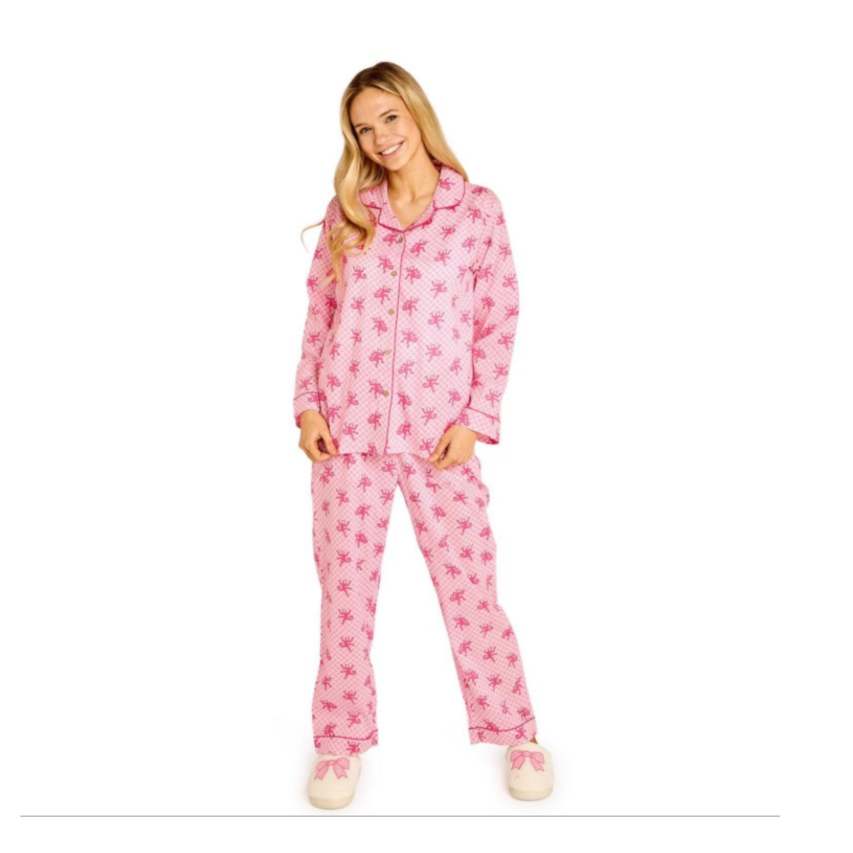 Happy Monkey Pink Pants Pj Set