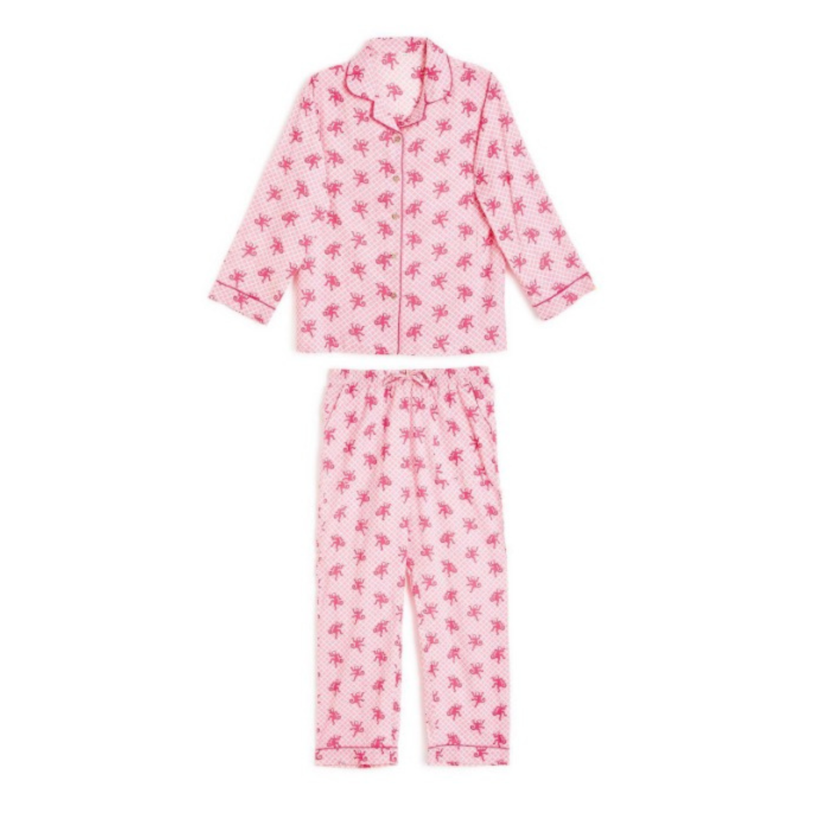 Happy Monkey Pink Pants Pj Set