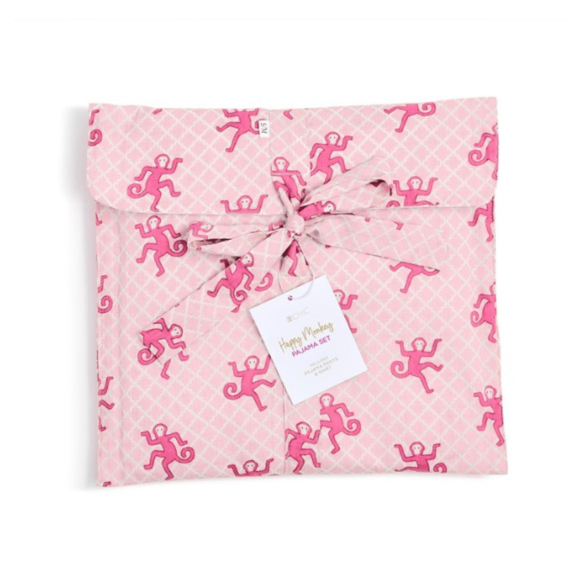 Happy Monkey Pink Pants Pj Set