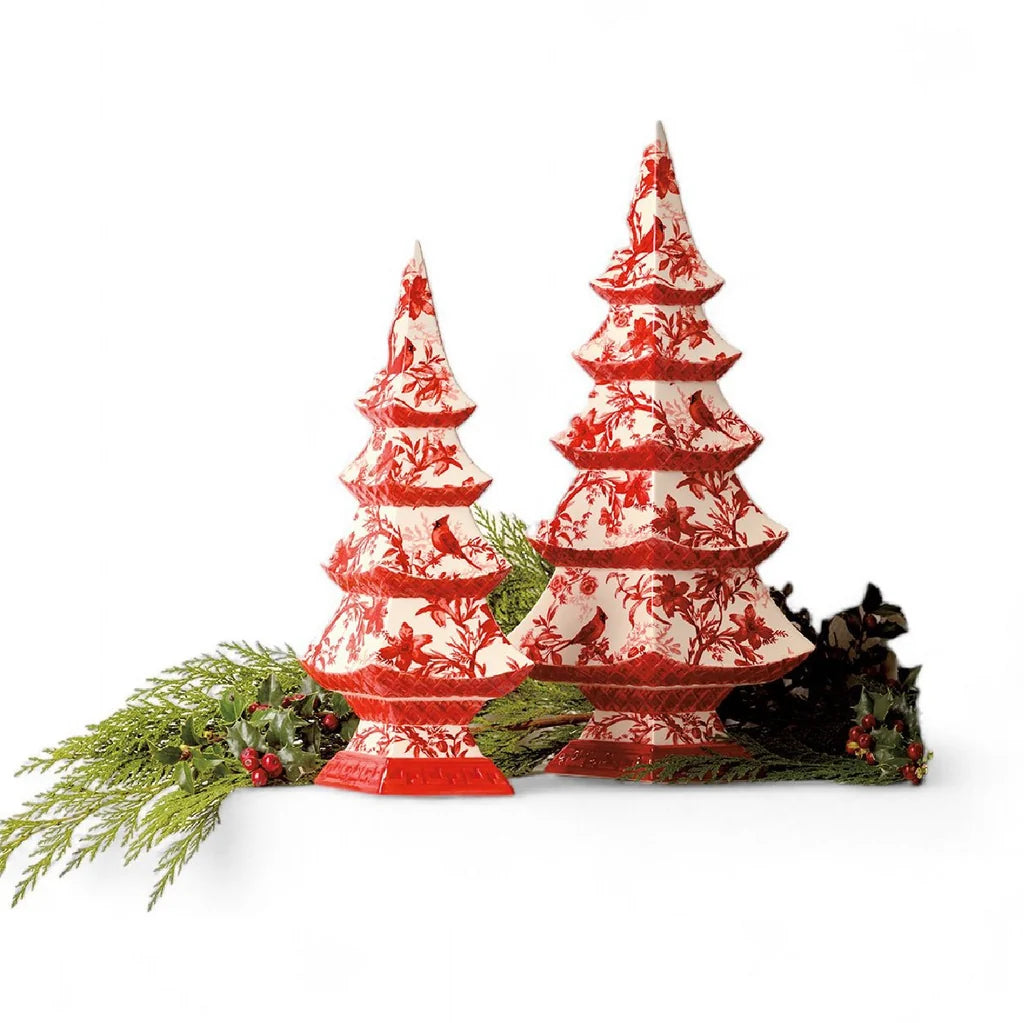 Ceramic Red Chinoiserie Trees