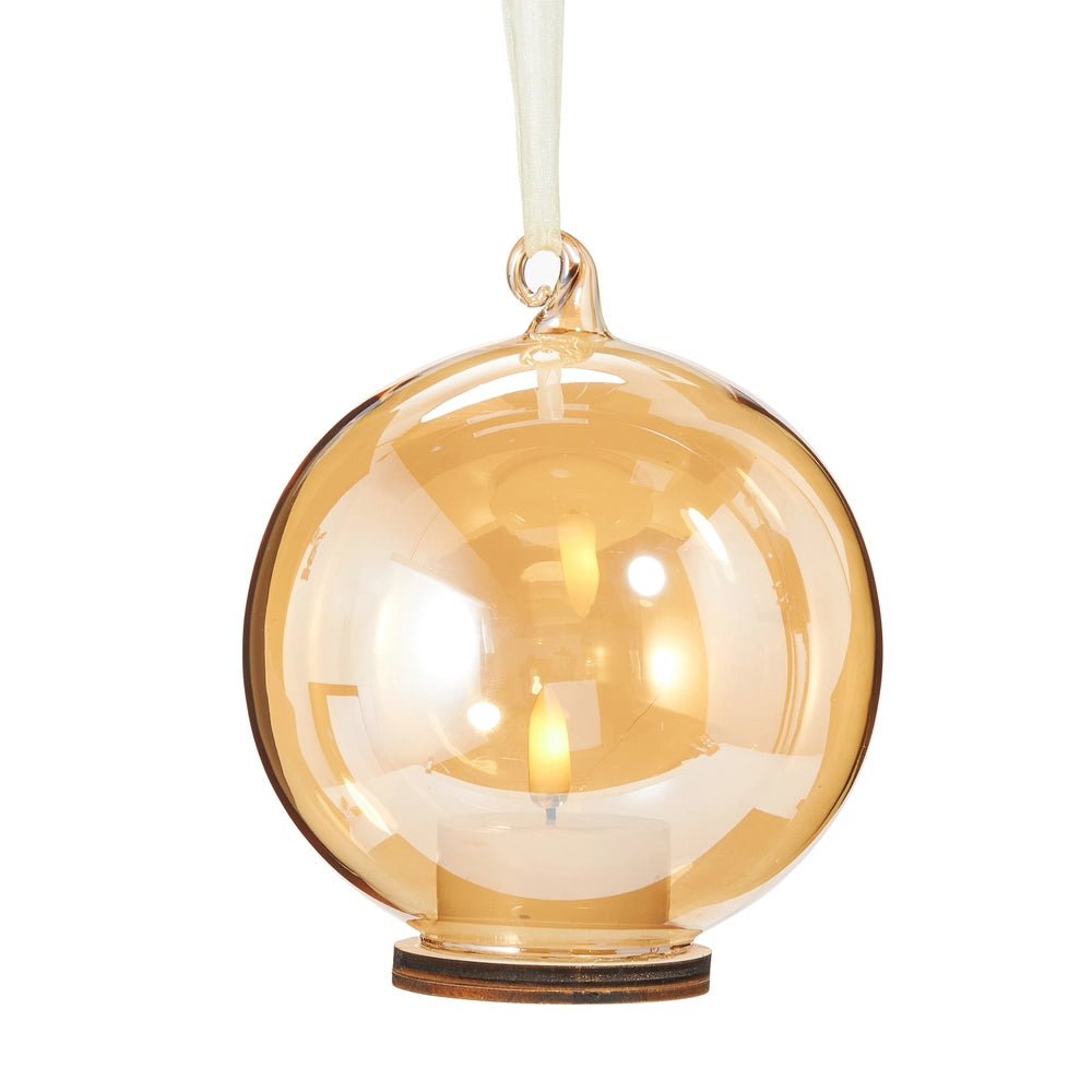 6” Gold Ornament with Ivory Tealight