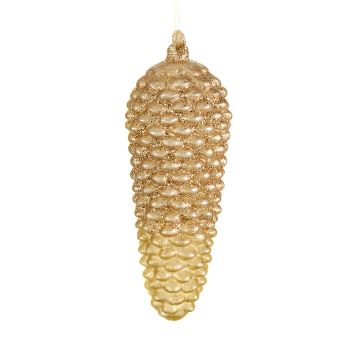 12” Gold Frosted Pinecone Ornament